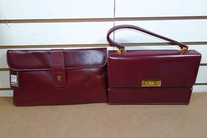 lot 367 image: 2 Womens Hand Bags -Maroon