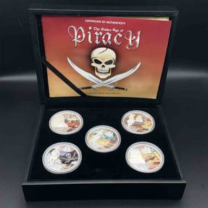 RARE Perth Mint One-Ounce Silver Proof 5-Coin Set Golden Age of Piracy in Original Box - 2009 NO Reserve