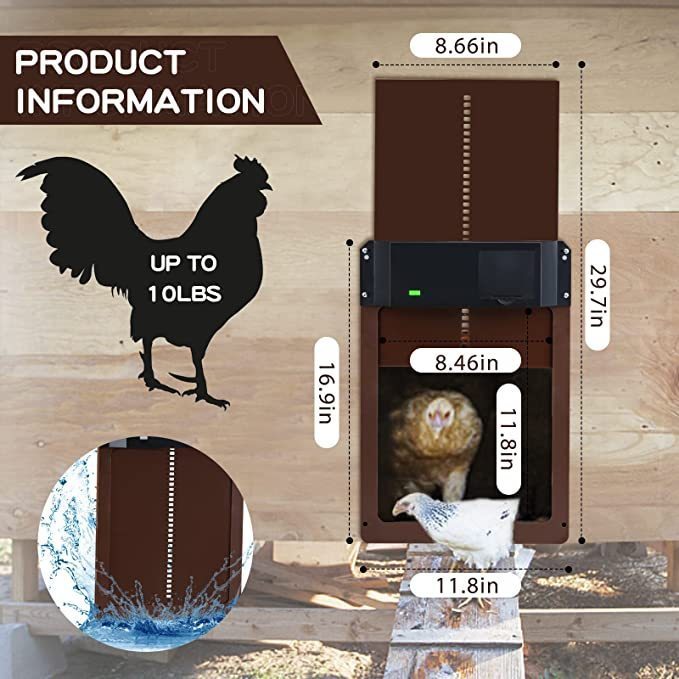 lot 248 image: Brand New Automatic Chicken Coop Door - Automatic Door Light Sensing - Auto Chicken Door Opener Lot of 2