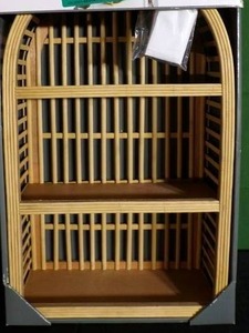 lot 44 image: Brand New 12 x 20 Wood and Rattan Wall Shelf - Threshold ((MSRP $40))