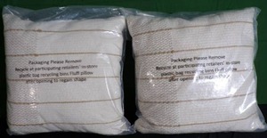 lot 8 image: Lot of 2 Textured Asymmetric Striped Square Throw Pillow CreamCognac Threshold