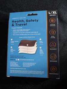 lot 72 image: Brand New 2 - Copper Fit Compression Face Mask Collection Boxes  30 Carbon Filter Mask Inserts