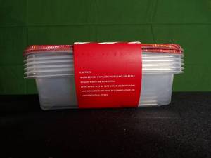 lot 149 image: COOK WITH COLOR 10 Piece Holiday Containers with Lids, Plastic Food Storage Containers