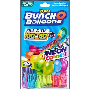 lot 5 image: Brand New Bunch O Balloons 8pk Rapid Filling Self Sealing Water Balloons  Neon Splash Bunch O Balloons 100 by ZURU
