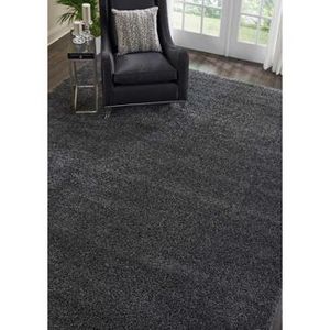 lot 47 image: Nourison Malibu Dark Grey Shag Area Rug MSG01 9X12 ((MSRP $599))