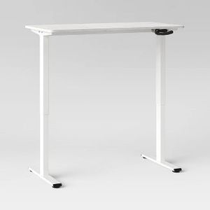 lot 4 image: Brand New Loring Electric Height Adjustable Standing Desk - White Finish - Project 62