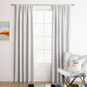 lot 65 image: 1pc Room Darkening Heathered Window Curtain Panel - Room Essentials