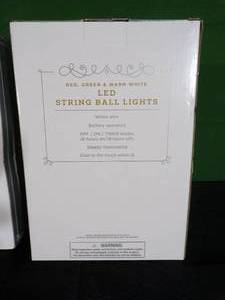 lot 254 image: Brand New Lot of 2 Wondershop String Ball LED Lights - Red ,Green, Warm White