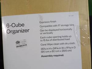 lot 278 image: Room Essentials 6 Cube Organizer