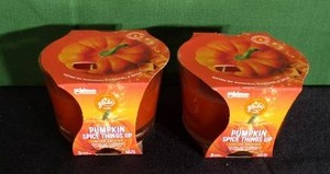 lot 314 image: Brand New Lot of 2 Pumpkin Candles