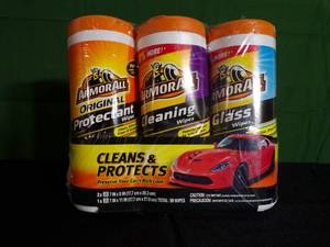 lot 334 image: Brand New - Sealed 3 Pack of Armor All Car Cleaning Wipes