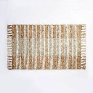 lot 232 image: Brand New 25x38 IndoorOutdoor Woven Accent Rug Tan - Threshold designed with Studio McGee
