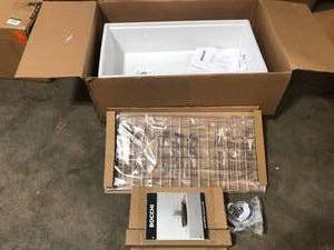 Step-Rim White Fireclay 36 in. Single Bowl Farmhouse Apron Front Workstation Kitchen Sink with Accessories by BOCCHI  Customer Returns See Pictures