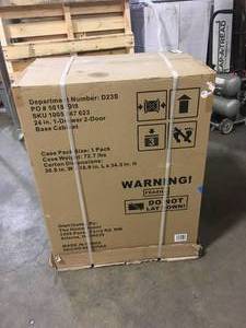 Regular Duty Welded 24-Gauge Steel 1-Drawer 2-Door Garage Base Cabinet in Black (24 in. W x 33 in. H x 16 in. D) by Husky Customerr Returns See Pictures