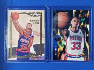Lot of 2 Grant Hill Rookie Cards Upper Deck #157 and Skybox #102