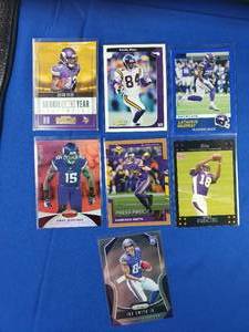 Lot of 7 Vikings Including Harrison Smith, Randy Moss, Dalvin Cook Rookie, Irv Smith, Sidney Rice, Greg Jennings, Latavius Murray