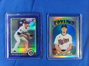 Lot of 2 Trevor Larnach Rookie Topps Heritage #622 Numbered 372572, Trevor Plouffe Rookie Card Bowman BDP27