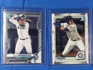 Lot of 2 Julio Rodriguez Bowman Chrome Prospects Rookie BCP-19, Bowman Chrome Prospect BCP-86