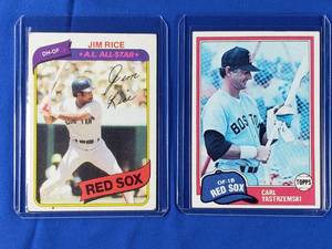 Lot of 2 Carl Yastrzemski Topps 110, Jim Rice A.L. All-Star Topps 200