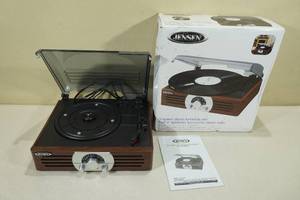 lot 101 image: Jensen 3-Speed Stereo Turntable with AMFM Radio