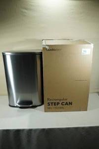 lot 144 image: 13.2-Gallon Stainless Steel Rectangular Step Trash Can