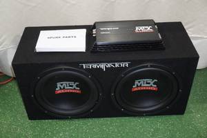 lot 146 image: MTX Terminator 1200-Watt Dual 12 Subwoofer and Amplifier Package