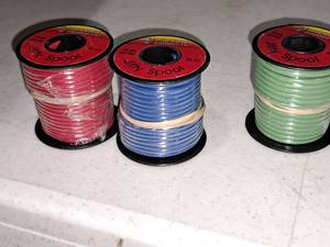 lot 848 image: Mize Wire Products Jiffy Spool (2 spools) 16-GA Wire, (1 spool) 14-GA Wire