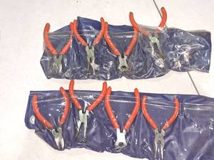 lot 896 image: Lot of (8) Hand Tools - Pliers, Wire Cutters, End Cutters