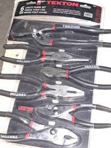 lot 907 image: Michigan Industrial Tools Tekton Utility Pliers Set 6-piece