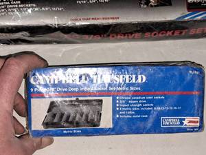 lot 936 image: Cambell Hausfeld 38 Chrome Vanadium Steel Metric Deep Impact Socket Set TL1027 9-piece (in original packaging)