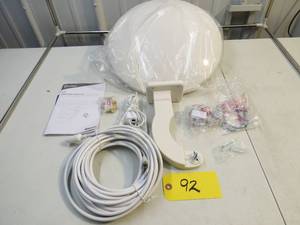 lot 92 image: Outdoor TV Antenna for Multiple TVs, ANTOP UFO Amplified RooftopAtticRVMarine HDTV Antenna 65 Miles Omni Directional Extremely High Reception with 33ft Coaxial Cable and Signal Splitter for 2 TVs