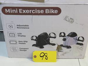 lot 98 image: GOREDI Pedal Exerciser Stationary Under Desk Mini Exercise Bike - Peddler Exerciser with LCD Display, Foot Pedal Exerciser