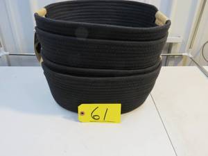 lot 61 image: 4 Pack Rope Baskets Black