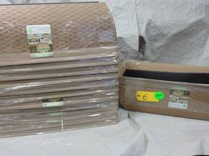 lot 6 image: 12 Pack Southern Patio Tri-Weave 24 in. High-Density Resin Deck Rail Planter