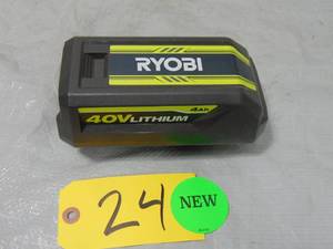 lot 24 image: New Ryobi OP40404 40V 4Ah Lithium-Ion High Capacity Battery