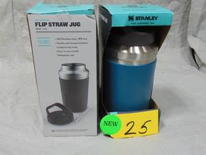 lot 25 image: 2 Pack Stanley Go IceFlow Flip Straw Leakproof Jug, 64oz (1.9L),