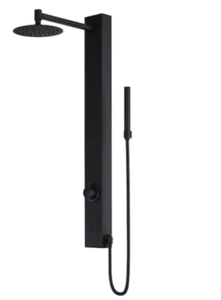 lot 29 image: VIGO 39-in Gardenia Retro-Fit 2-Spray Massage Jet Shower Panel System Black
