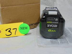 lot 37 image: Ryobi OP40602VNM 40v 6Ah Lithium Battery