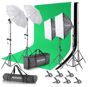 lot 72 image: NEEWER Photography Lighting kit with Backdrops, 8.5ftx10ft Backdrop Stand