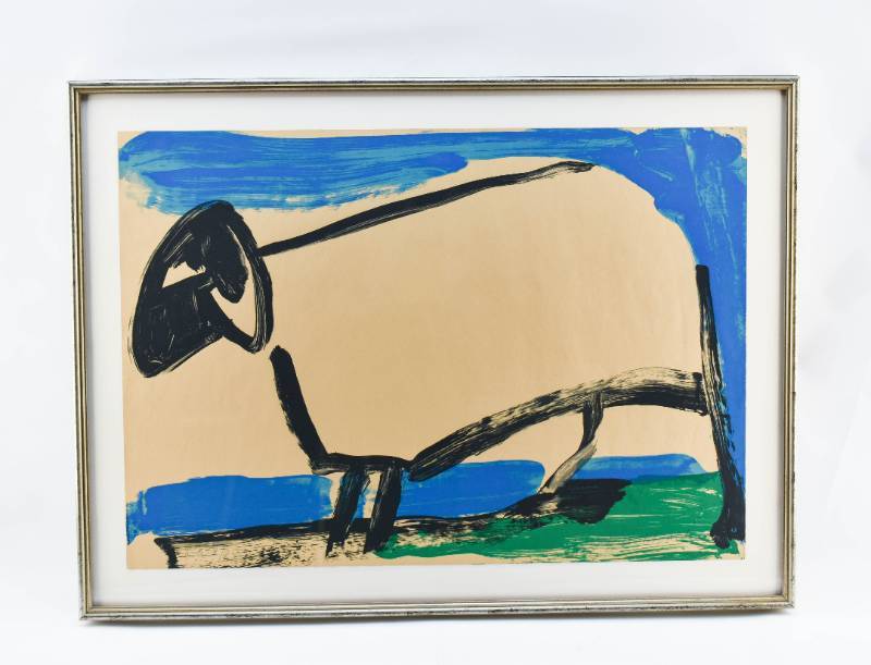 lot 280 image: Karl Horst Hodicke Artist Proof Lithograph of Sheep