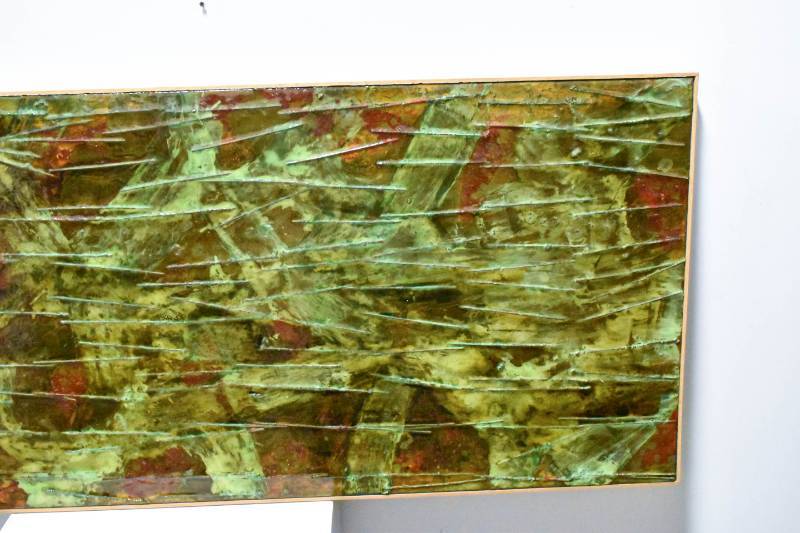 lot 301 image: Framed Abstract Mixed Media Epoxy Artwork, Unknown Artist