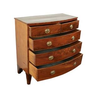 lot 126 image: Federal Bow Front Chest of Drawers