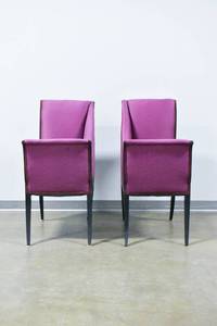 lot 110 image: Vintage Pair of Asymmetrical Upholstered Chairs