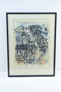 lot 76 image: Sue Bolt The Dock 1964 Monoprint Serigraph, Pencil Signed