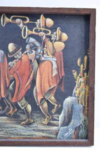 lot 36 image: E. Huacoto Vintage Original Painting on Canvas of Band