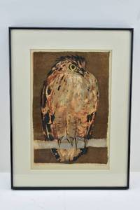 lot 86 image: Andre Plisson Lim. Ed. Signed & Numbered Owl Lithograph