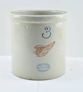 lot 55 image: Vintage Red Wing Pottery Stoneware Crock, 3 Gallon
