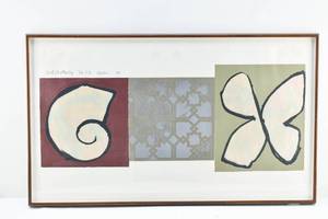 lot 210 image: Stuart Nielsen Shell Butterfly Lithograph Collage, Printers Proof