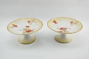 lot 161 image: Pair G. Demartine & Cie Limoges French Porcelain Cake Plates