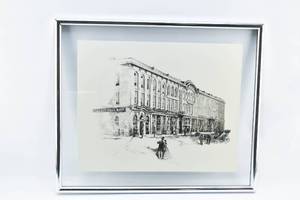lot 176 image: Sue Olson Omaha National Bank Original Ink Drawing